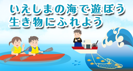 いえしまの海で遊ぼう　生き物にふれよう